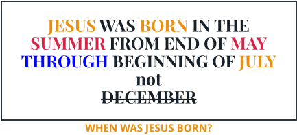 JESUS WAS BORN IN THE SUMMER FROM END OF MAY THROUGH BEGINNING OF JULY not DECEMBER WHEN WAS JESUS BORN?